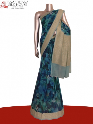 Pure Floral Georgette Silk Saree